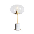 Popular modern decoration bedside glass table lamp with marble base